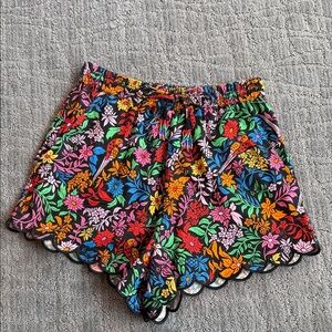 Farm RioColorful Floral Scallop Hem Women's Shorts